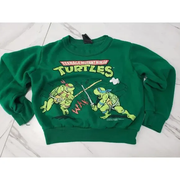 Vintage 1988 Teenage Mutant Ninja Turtles Kids Sweatpants‎ Sweatshirt Sweatsuit - Picture 2 of 10